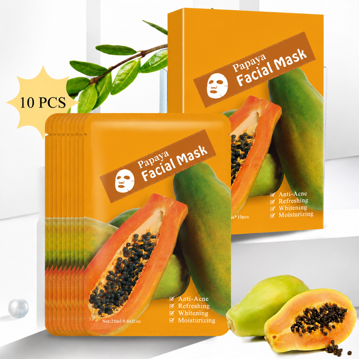 Papaya ansikts-sheetmaske