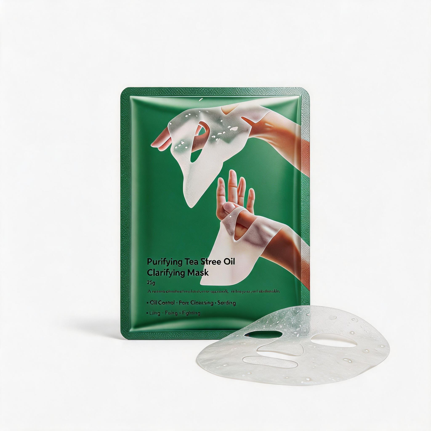 Rensende Tea Tree Oil klarerende sheet-maske