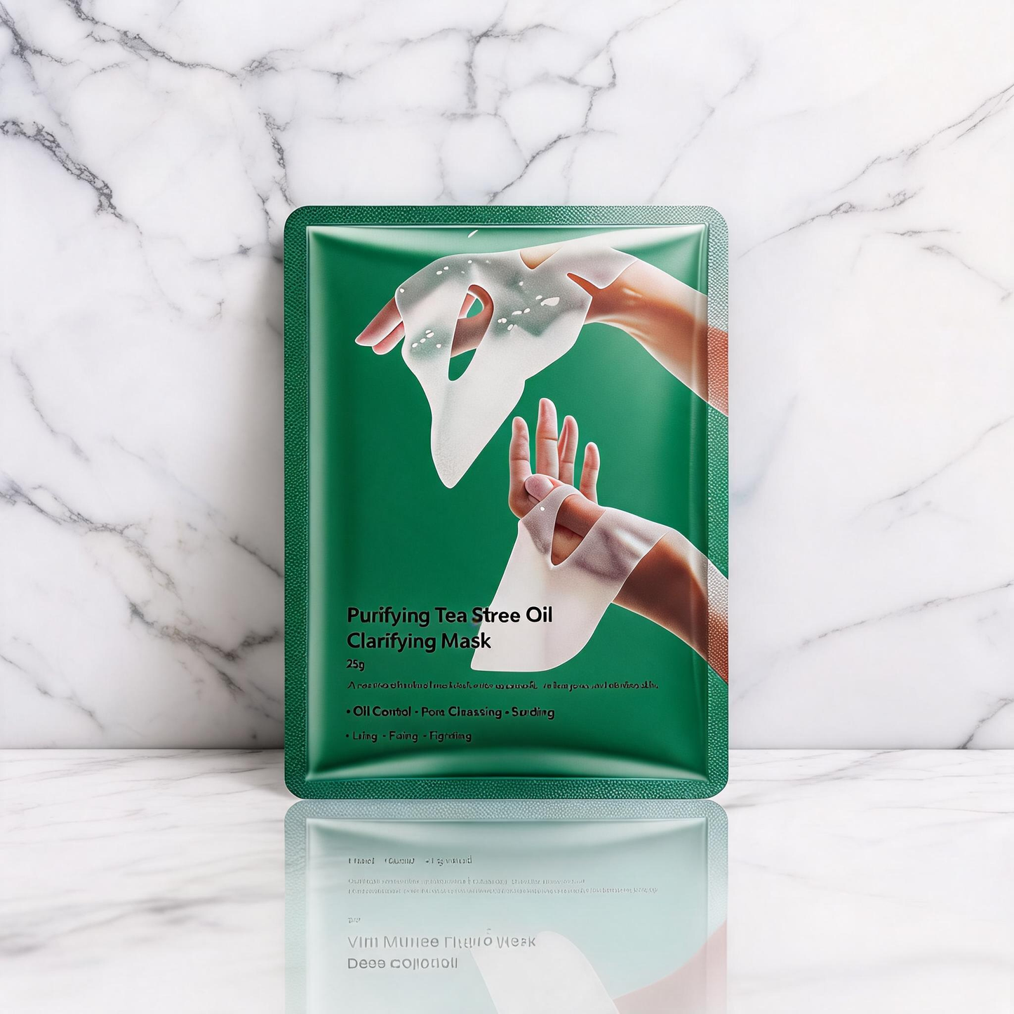 Rensende Tea Tree Oil klarerende sheet-maske